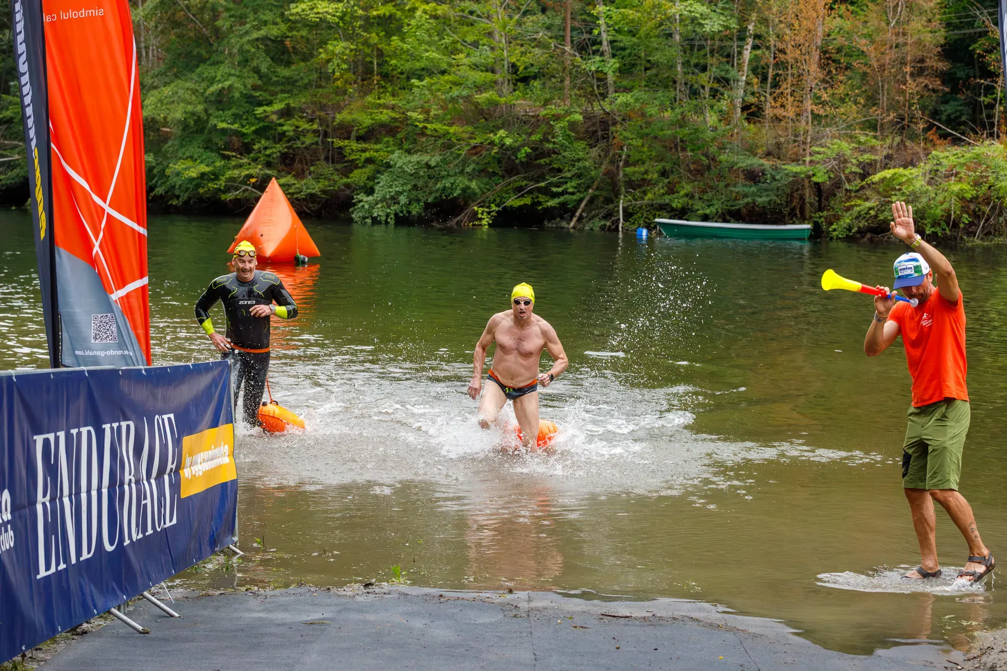 Istvan finishing an Endurace open water race