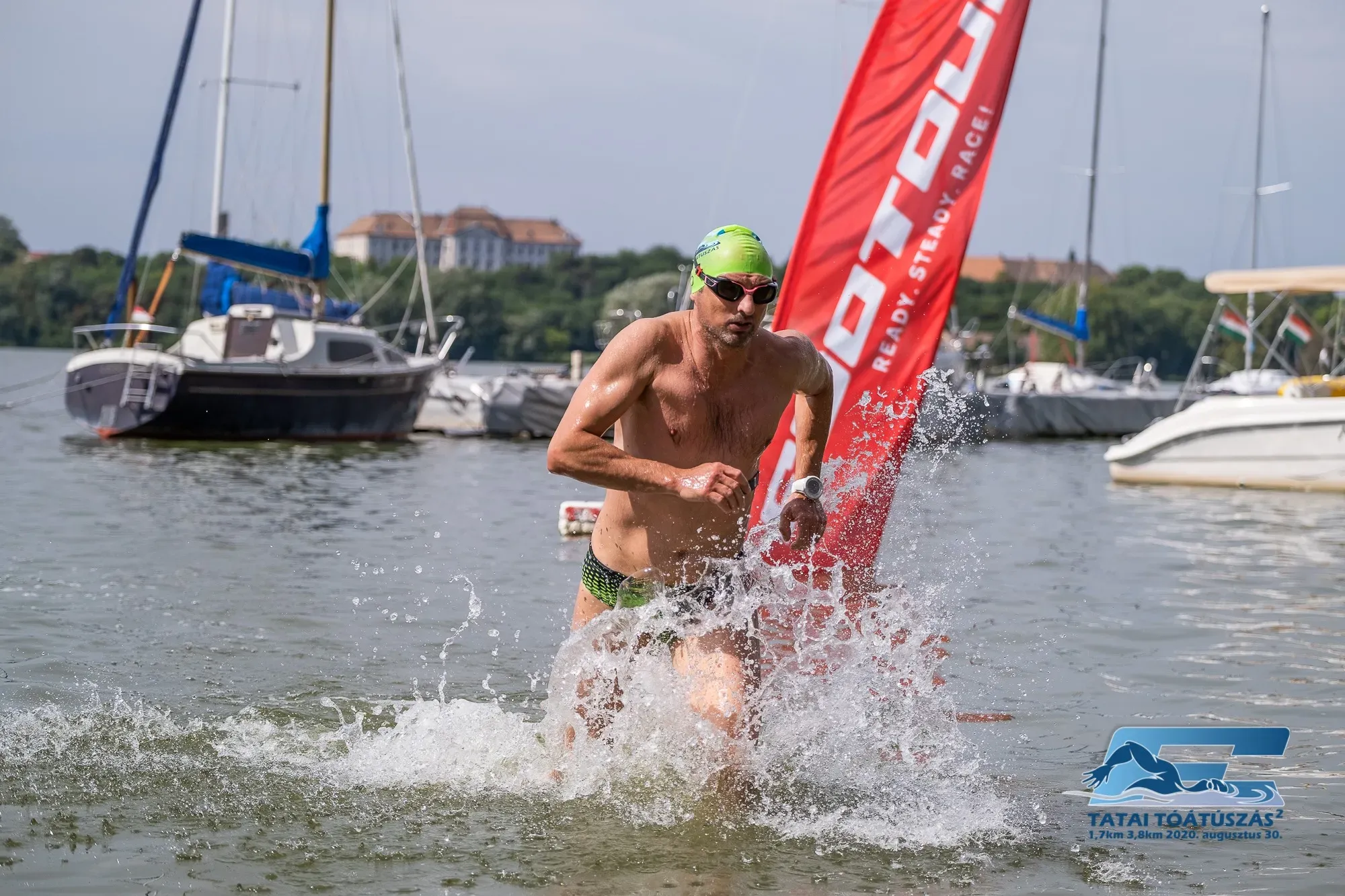 Istvan racing at Tatai lake crossing