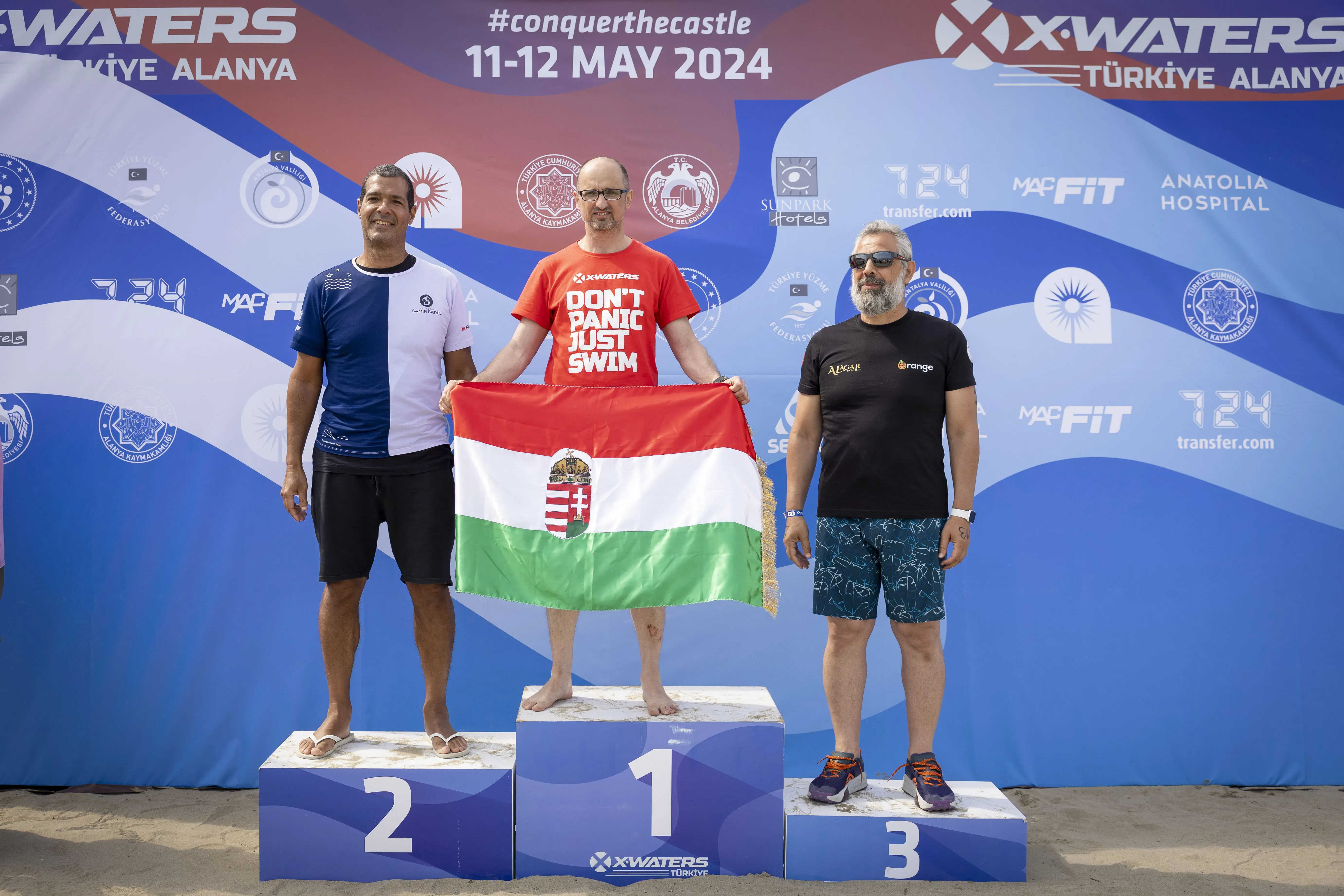Istvan on the podium at X-Waters Turkiye, Alanya 2024